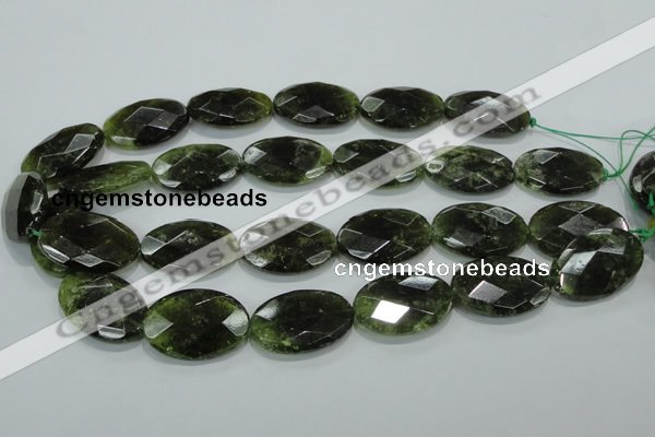 CGA112 15.5 inches 20*30mm faceted oval natural green garnet beads