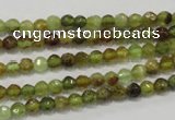 CGA122 15.5 inches 4mm faceted round natural green garnet beads