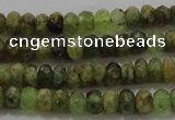 CGA146 15.5 inches 4*6mm faceted rondelle natural green garnet beads