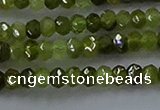 CGA156 15.5 inches 2.5*4mm faceted rondelle green garnet beads