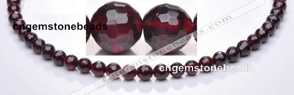 CGA19 15.5 inches 4mm faceted round natural garnet gemstone beads Wholesale