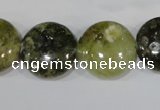 CGA215 15.5 inches 18mm flat round natural green garnet beads