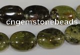 CGA223 15.5 inches 13*18mm oval natural green garnet beads