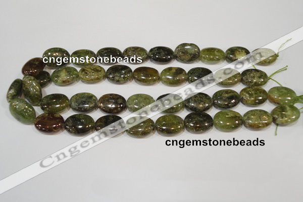 CGA224 15.5 inches 15*20mm oval natural green garnet beads