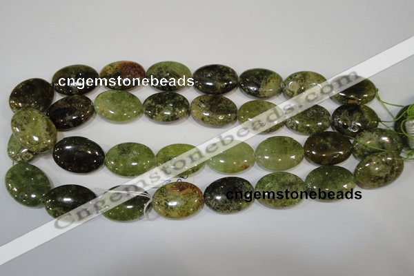 CGA225 15.5 inches 18*25mm oval natural green garnet beads