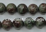 CGA306 15.5 inches 16mm round red green garnet gemstone beads