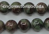 CGA307 15.5 inches 18mm round red green garnet gemstone beads