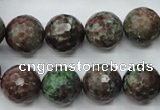 CGA316 15.5 inches 16mm faceted round red green garnet gemstone beads