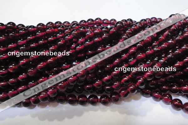 CGA357 15 inches 4mm round natural red garnet beads wholesale