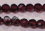 CGA361 14 inches 4mm faceted round natural red garnet beads wholesale