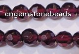 CGA362 14 inches 5mm faceted round natural red garnet beads wholesale