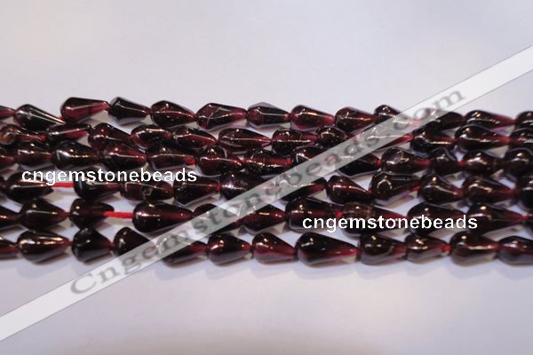 CGA369 15 inches 5*8mm teardrop natural red garnet beads wholesale