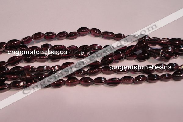 CGA376 15 inches 3*7mm twisted rice natural red garnet beads wholesale