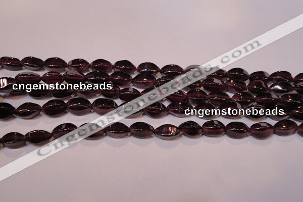 CGA377 15 inches 4*7mm twisted rice natural red garnet beads wholesale