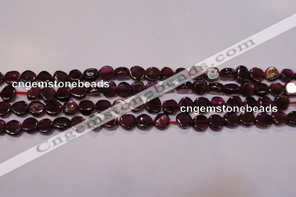 CGA382 15 inches 5mm coin natural red garnet beads wholesale