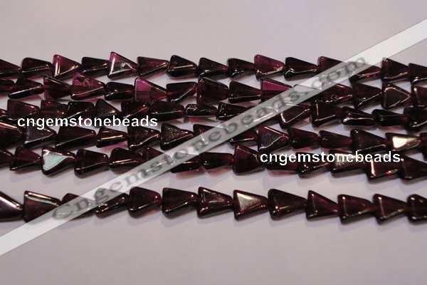 CGA390 15 inches 6*7mm triangle natural red garnet beads wholesale