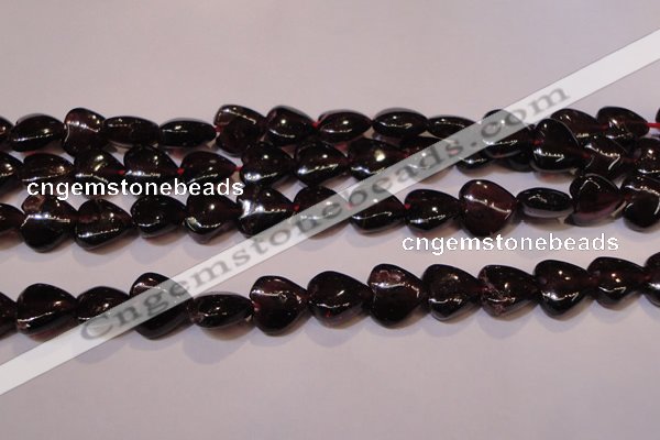 CGA393 15 inches 8*8mm heart natural red garnet beads wholesale