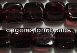 CGA401 15.5 inches 8*8mm square natural red garnet beads wholesale