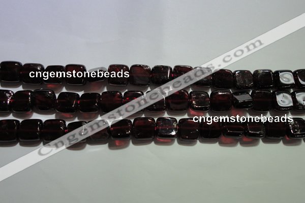 CGA401 15.5 inches 8*8mm square natural red garnet beads wholesale