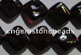 CGA409 15.5 inches 10*10mm diamond natural red garnet beads wholesale