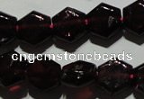 CGA411 15.5 inches 8*9mm hexagon natural red garnet beads wholesale