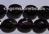 CGA414 15.5 inches 9*12mm faceted oval natural red garnet beads wholesale