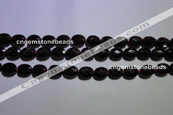 CGA414 15.5 inches 9*12mm faceted oval natural red garnet beads wholesale