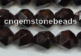 CGA452 15.5 inches 10mm faceted nuggets natural red garnet beads