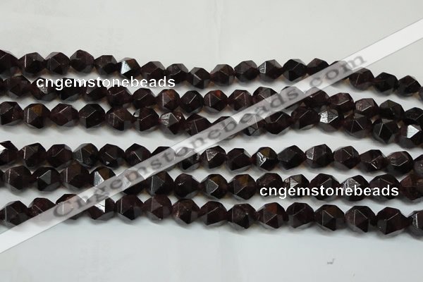 CGA452 15.5 inches 10mm faceted nuggets natural red garnet beads