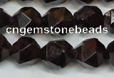 CGA453 15.5 inches 12mm faceted nuggets natural red garnet beads