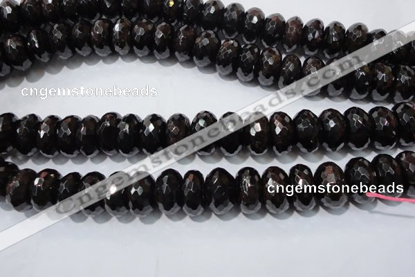 CGA462 15.5 inches 8*14mm faceted rondelle natural red garnet beads