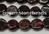 CGA466 15.5 inches 8mm coin natural red garnet beads wholesale