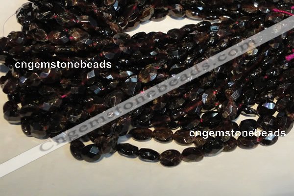 CGA480 15.5 inches 7*9mm faceted oval natural red garnet beads