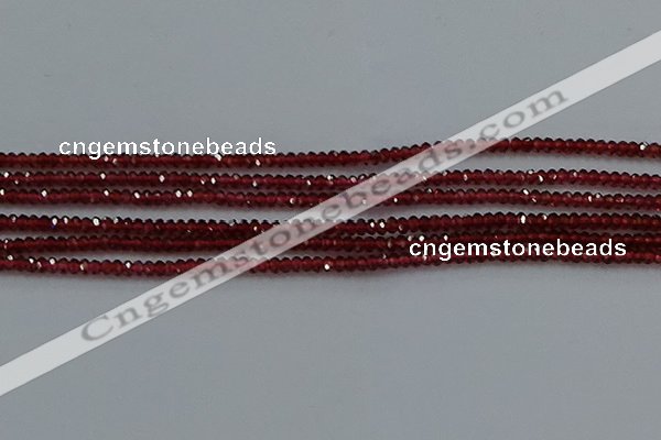 CGA516 15.5 inches 1.5*2.5mm faceted rondelle red garnet beads