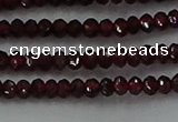 CGA517 15.5 inches 2*3mm faceted rondelle red garnet beads