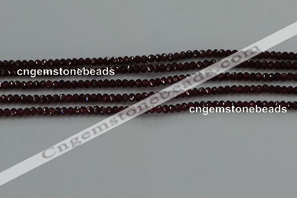 CGA517 15.5 inches 2*3mm faceted rondelle red garnet beads