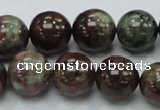 CGA52 15.5 inches 14mm round red green garnet gemstone beads