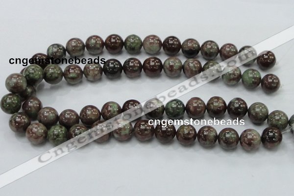 CGA52 15.5 inches 14mm round red green garnet gemstone beads