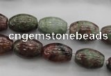 CGA53 15.5 inches 10*14mm drum red green garnet gemstone beads