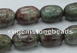 CGA54 15.5 inches 12*16mm egg-shaped red green garnet gemstone beads