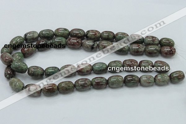 CGA54 15.5 inches 12*16mm egg-shaped red green garnet gemstone beads