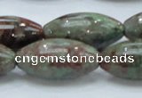 CGA57 15.5 inches 15*30mm rice red green garnet gemstone beads