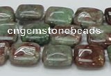 CGA62 15.5 inches 14*14mm square red green garnet gemstone beads