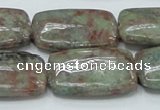 CGA64 15.5 inches 20*30mm rectangle red green garnet gemstone beads