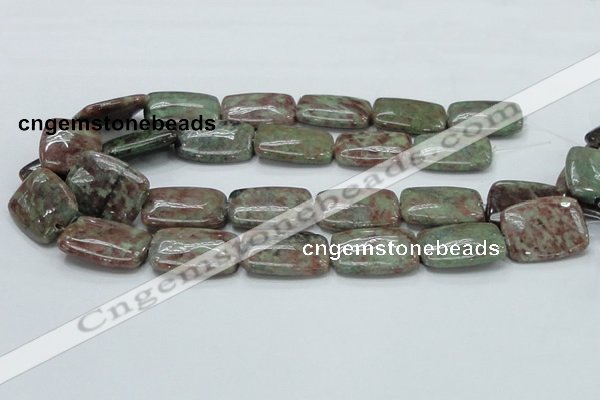 CGA64 15.5 inches 20*30mm rectangle red green garnet gemstone beads