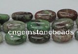 CGA65 15.5 inches 10*14mm oval red green garnet gemstone beads