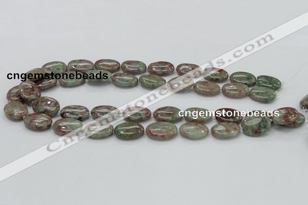 CGA66 15.5 inches 15*20mm oval red green garnet gemstone beads