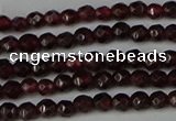 CGA660 15.5 inches 3mm faceted round red garnet beads wholesale