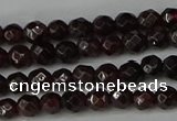 CGA661 15.5 inches 4mm faceted round red garnet beads wholesale