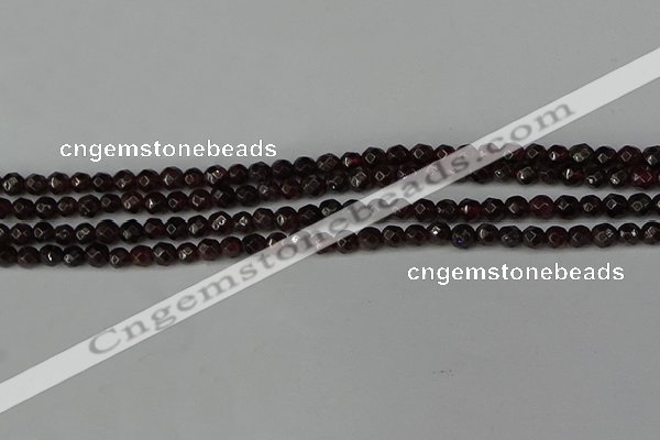 CGA661 15.5 inches 4mm faceted round red garnet beads wholesale